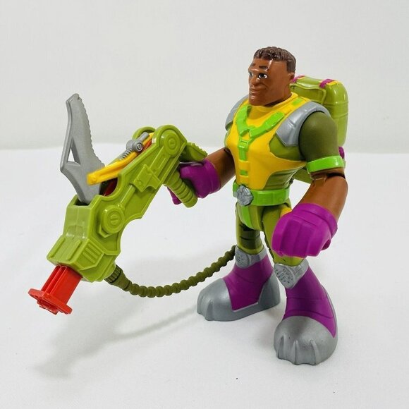 Mattel Fisher Price Rescue Hero Rocky Canyon Action Figure Green Tool Adjustable - Picture 1 of 9